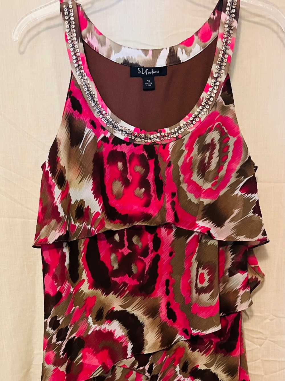 Women’s Tired Mid-calf Dress with Sequin Embellishment size 14